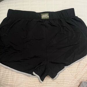 Daily Drills Black Athletic Shorts with Elastic Waistband